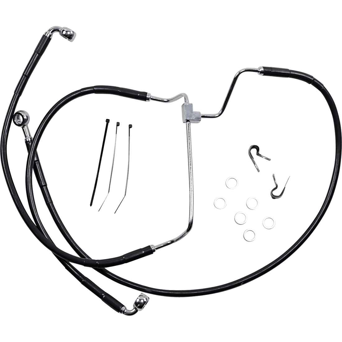 DRAG SPECIALTIES Brake Line Front Black +2"