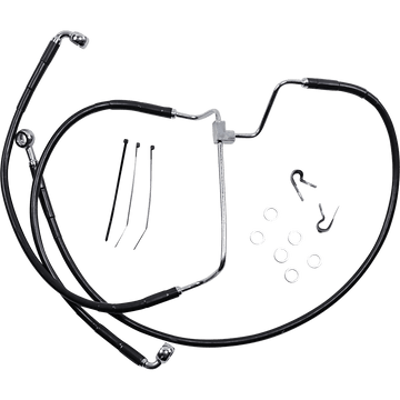 DRAG SPECIALTIES Brake Line Front Black +2"