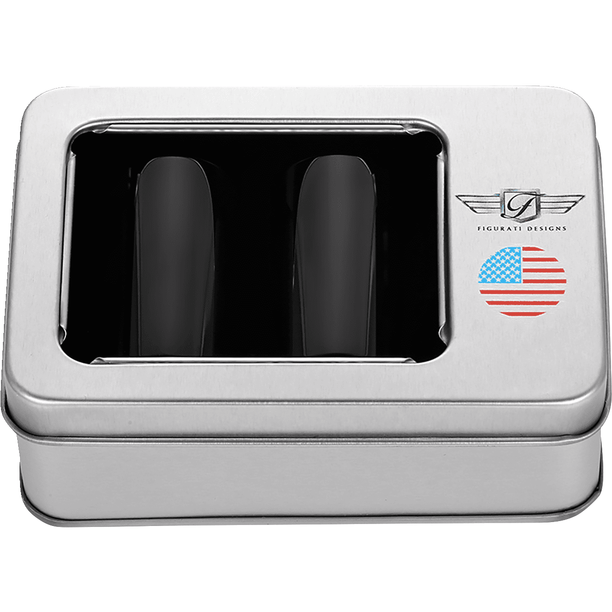 FIGURATI DESIGNS Docking Hardware Covers American Flag Long Black FD21DC2545BK