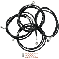 LA CHOPPERS Handlebar Cable/Brake Line Kit 15" 17" Ape Hanger Handlebars Black Vinyl LA8052KT16B