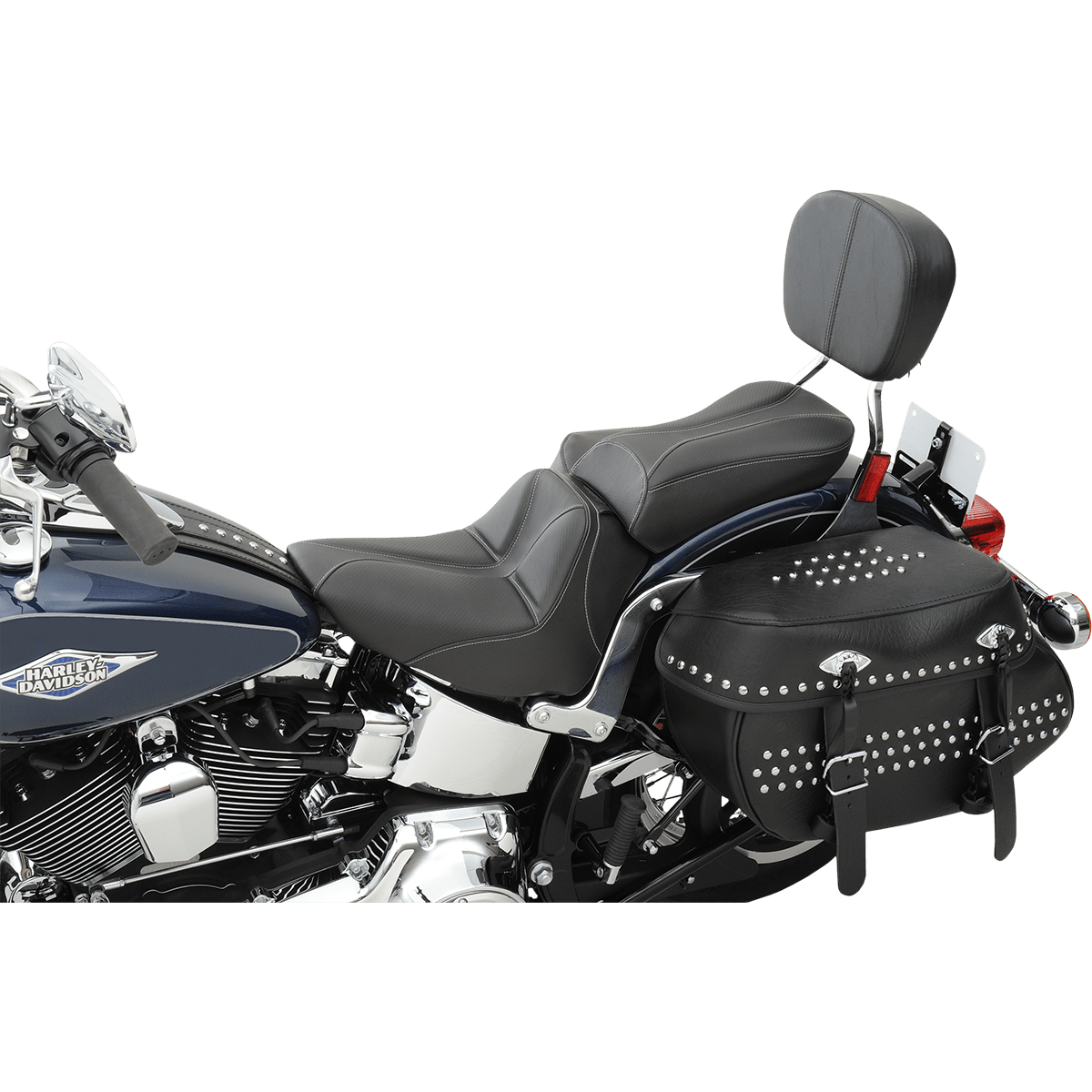 SADDLEMEN Dominator Pillion Pad Standard Reach Black w/ Gray Stitching 806230162