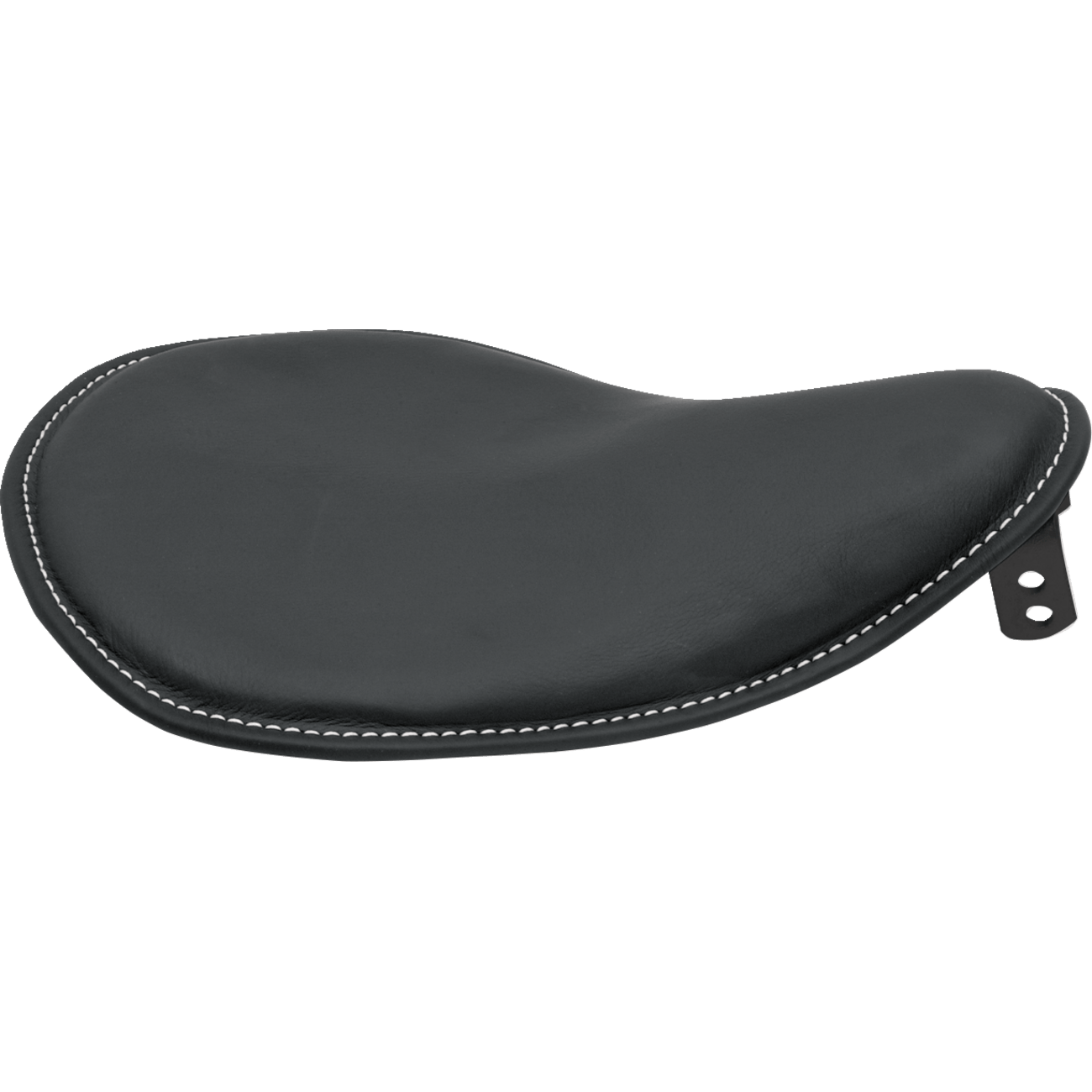 DRAG SPECIALTIES Seat Spring Solo Low-Profile Small Black Leather/White Stitching