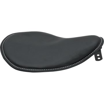 DRAG SPECIALTIES Seat Spring Solo Low-Profile Small Black Leather/White Stitching