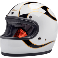 BILTWELL Gringo Helmet Flames White/Black Medium 1002561503