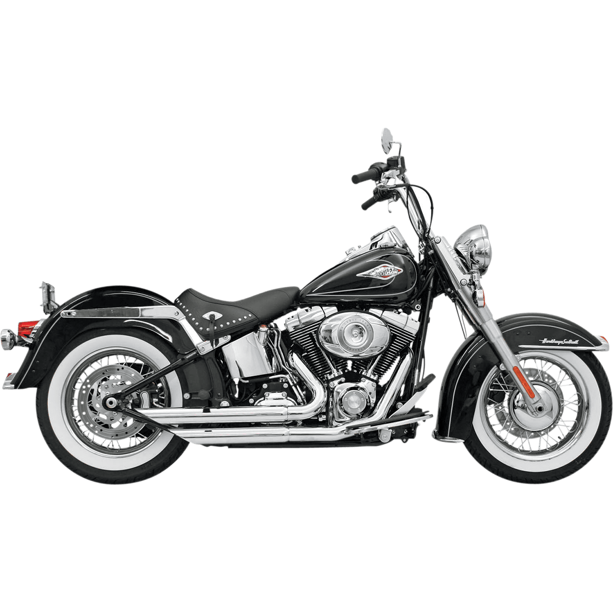 BASSANI XHAUST FireFlight Exhaust Chrome Softail 12113B