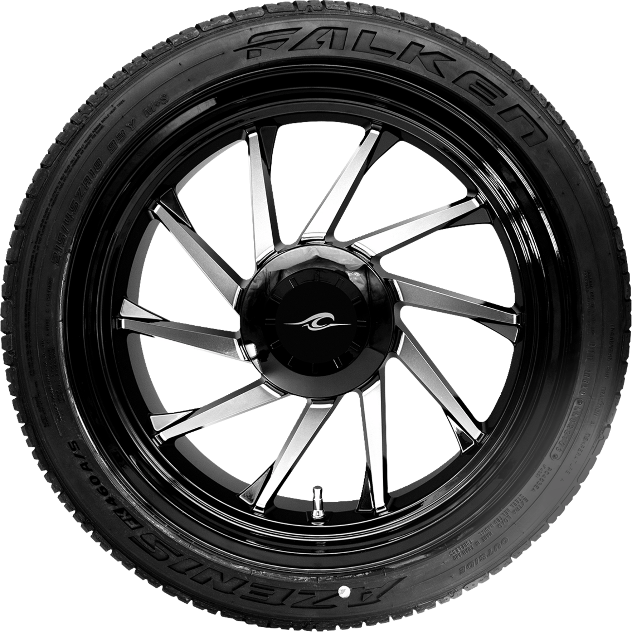 COASTAL MOTO Hurricane 3D Rear Left Wheel Black Cut (18") | Falken Tire (215/45ZR18)