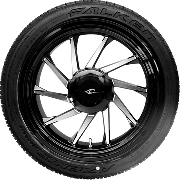 COASTAL MOTO Hurricane 3D Rear Left Wheel Black Cut (18") | Falken Tire (215/45ZR18)