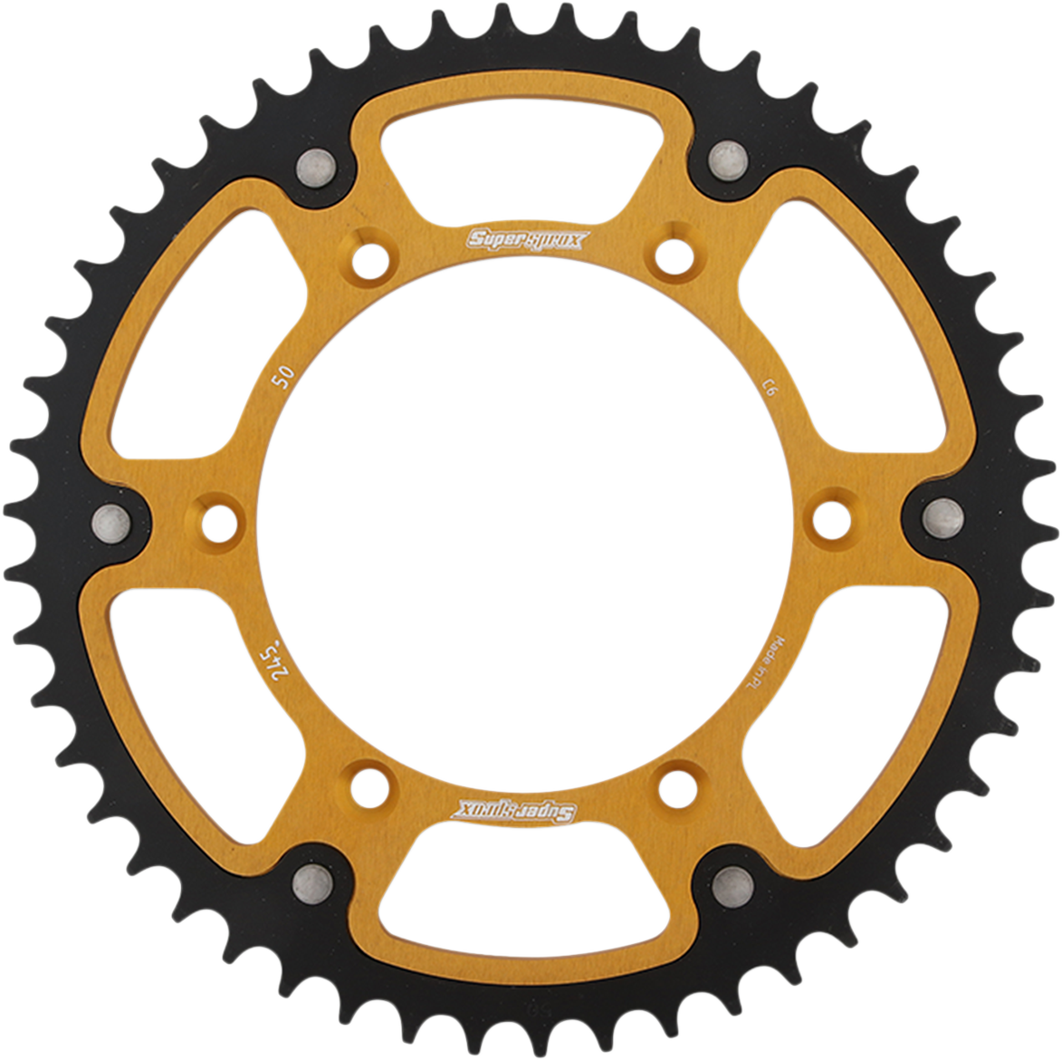 SUPERSPROX Stealth Rear Sprocket 50 Tooth Gold Yamaha RST24550GLD