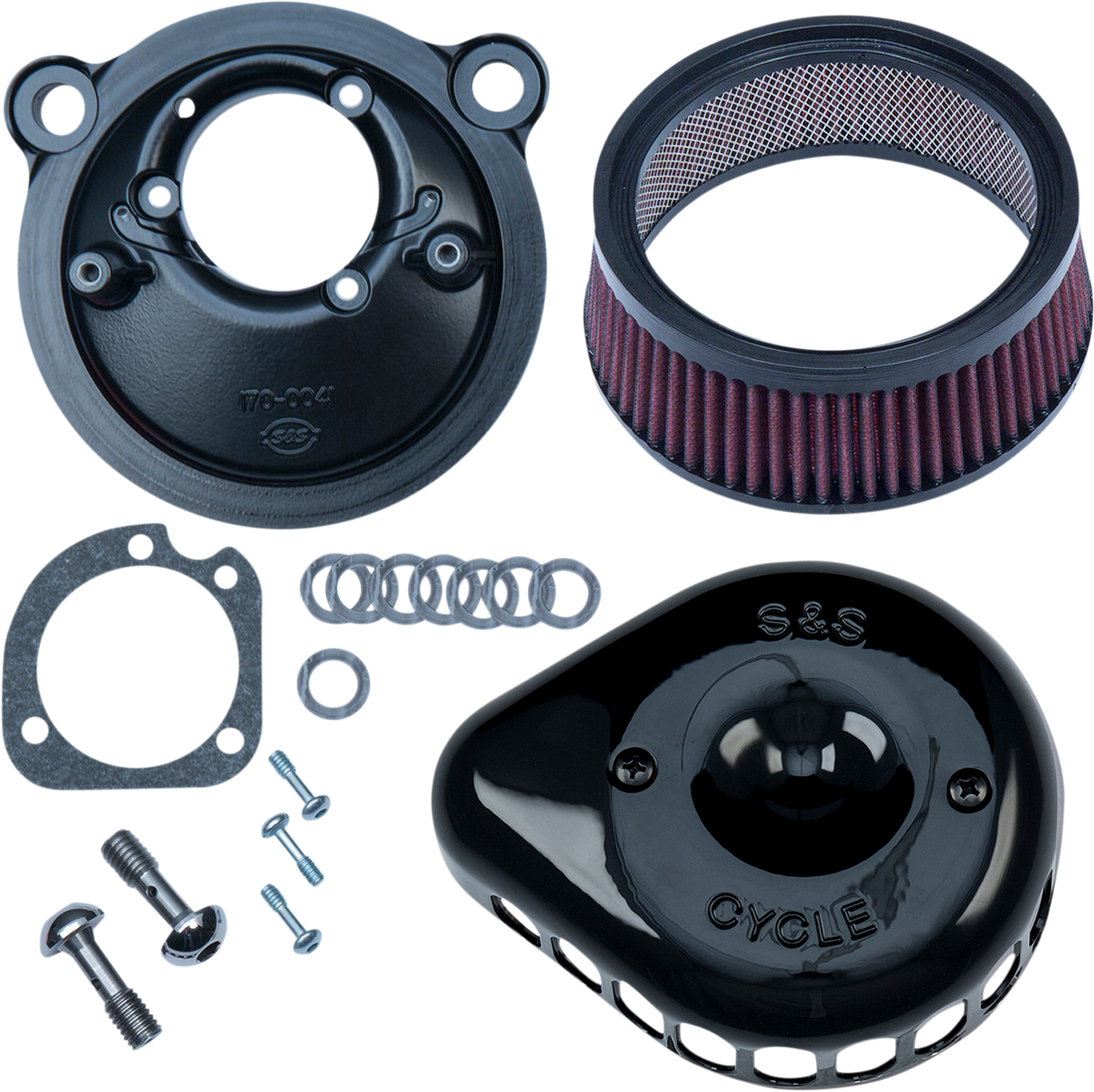 S&S CYCLE Mini Teardrop Stealth Air Cleaner Kit Gloss Black 1700440C