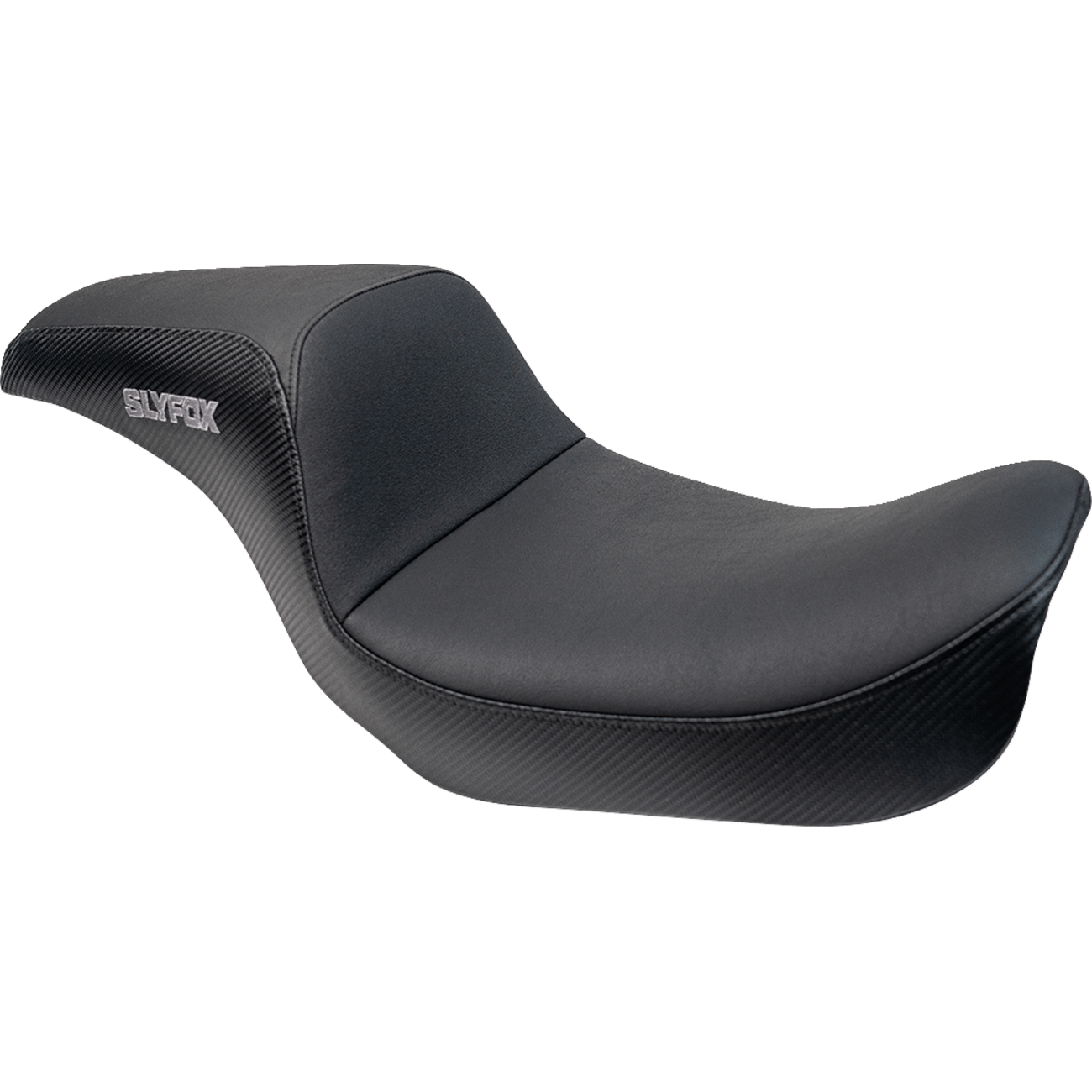 SLYFOX Slyfox Seat Gray Logo Black Vinyl w/ Slipstop Carbon Fiber Dyna