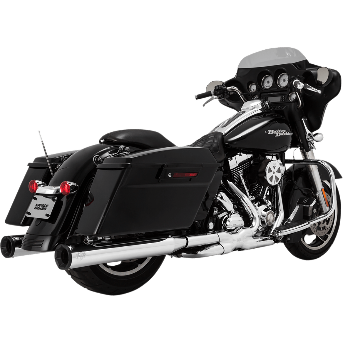 VANCE & HINES Eliminator 400 Slip-On Mufflers Chrome with Black End Caps 16706