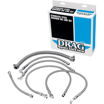 DRAG SPECIALTIES Oil Line Kit Stainless Steel Softail