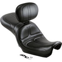 LE PERA Maverick Seat with Backrest Stitched Black FLD/FXD '06-'17 LK970BR