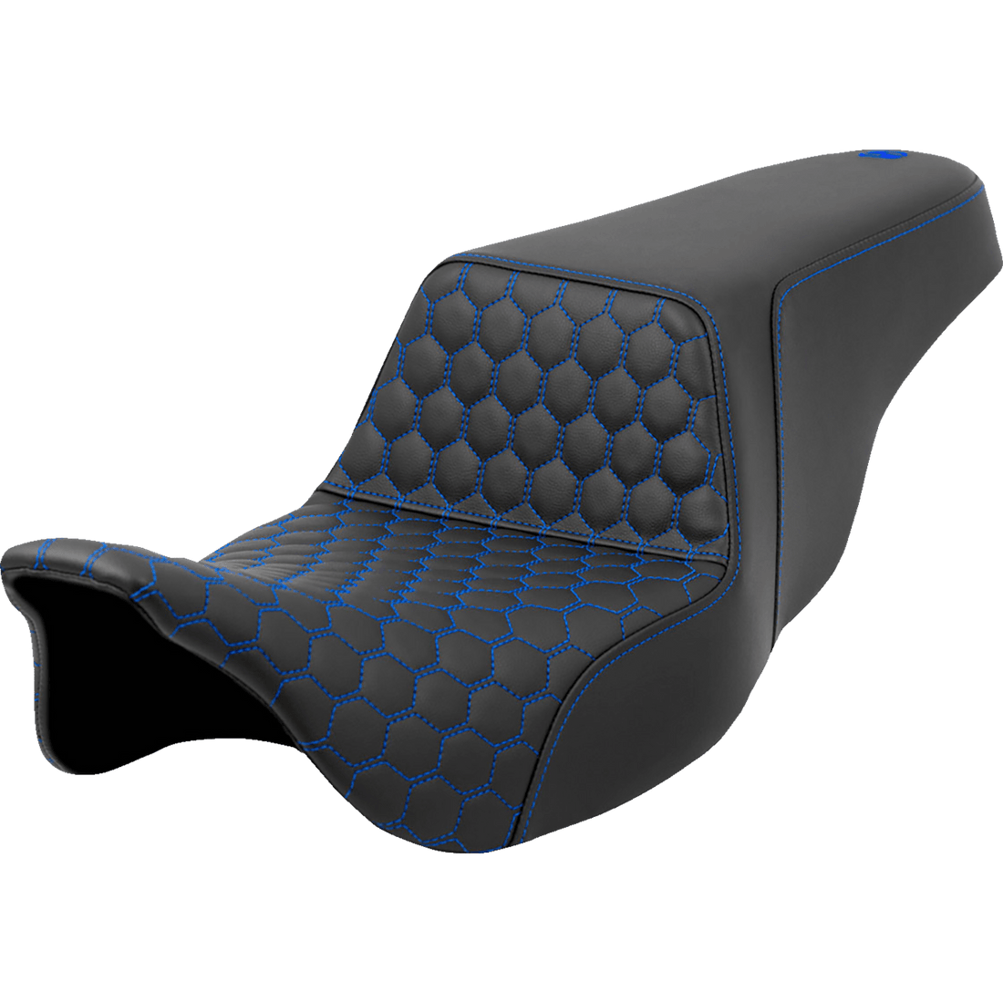 SADDLEMEN Step-Up Seat Honeycomb Blue Stitching FL '08-'23 A80807B177BLU