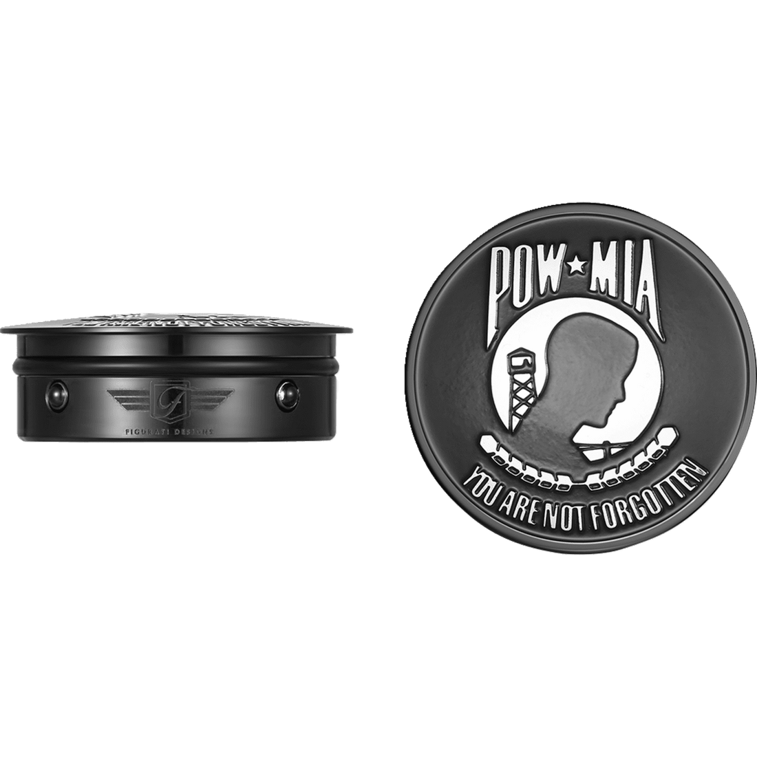 FIGURATI DESIGNS Swing Arm Covers POW MIA Custom Black FD55POWBLK