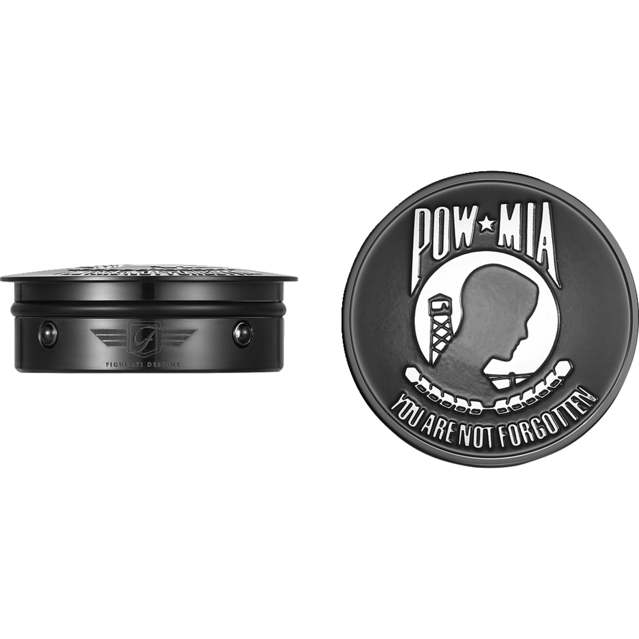 FIGURATI DESIGNS Swing Arm Covers POW MIA Custom Black FD55POWBLK