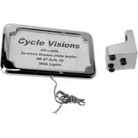 CYCLE VISIONS Vertical License Plate Mount with Light '86-'07 ST Chrome CV4600L