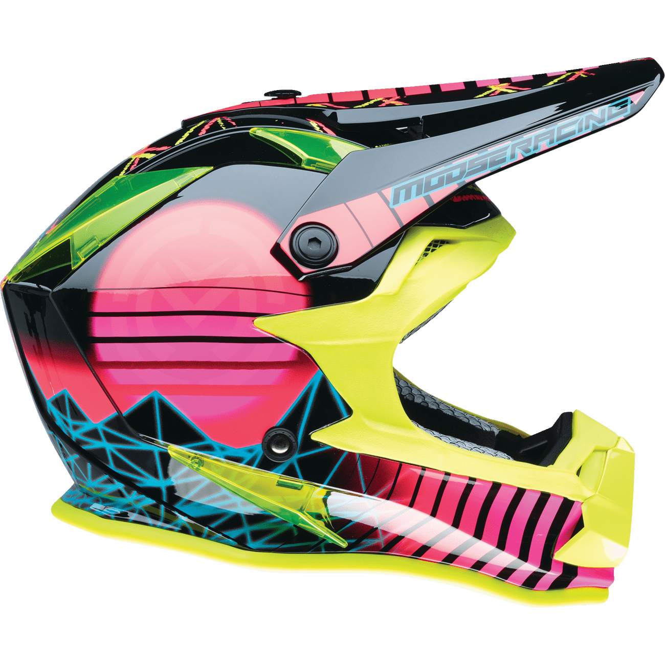 MOOSE RACING Youth F.I. Helmet Vaporwave MIPS® Black/Pink/Yellow Small 01111614