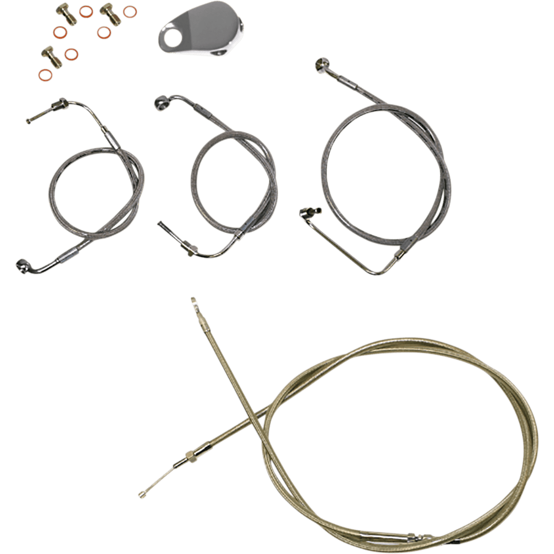 LA CHOPPERS Handlebar Cable/Brake Line Kit Mini Ape Hanger Handlebars Stainless Steel LA8154KT08