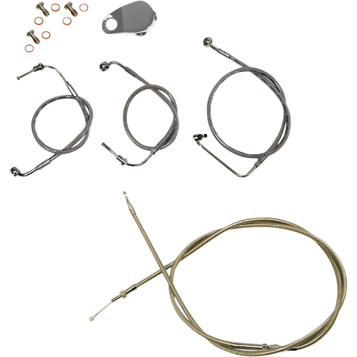 LA CHOPPERS Handlebar Cable/Brake Line Kit Mini Ape Hanger Handlebars Stainless Steel LA8154KT08