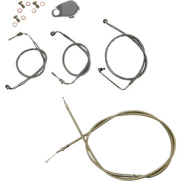 LA CHOPPERS Handlebar Cable/Brake Line Kit Mini Ape Hanger Handlebars Stainless Steel LA8154KT08