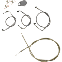 LA CHOPPERS Handlebar Cable/Brake Line Kit 15" 17" Ape Hanger Handlebars Stainless Steel LA8154KT16