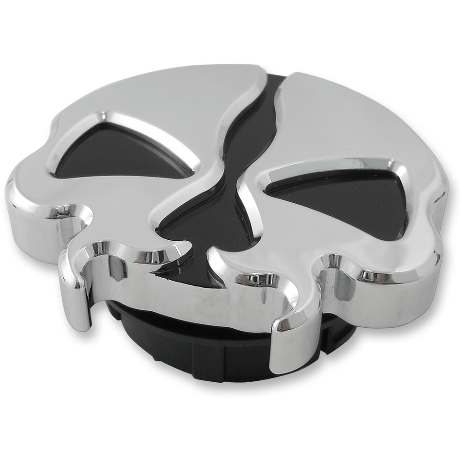 DRAG SPECIALTIES Gas Cap Dummy Split Skull Chrome