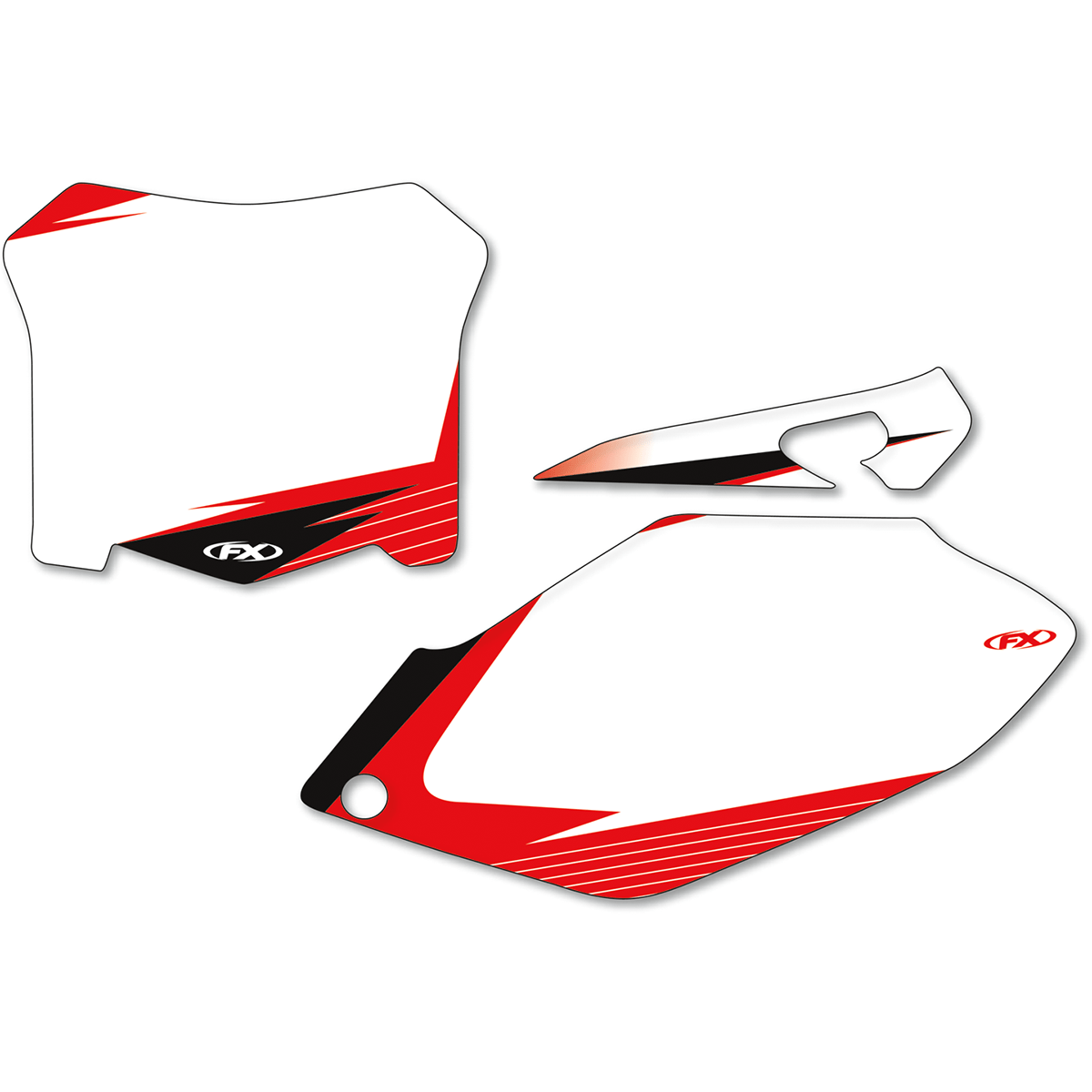 FACTORY EFFEX Graphic Number Plates White/Red CRF250R