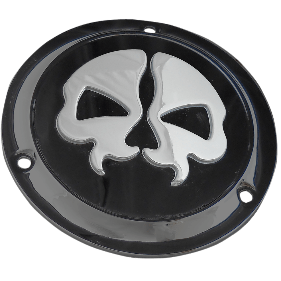 DRAG SPECIALTIES Split Skull Derby Cover Black 3-Hole