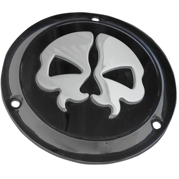 DRAG SPECIALTIES Split Skull Derby Cover Black 3-Hole