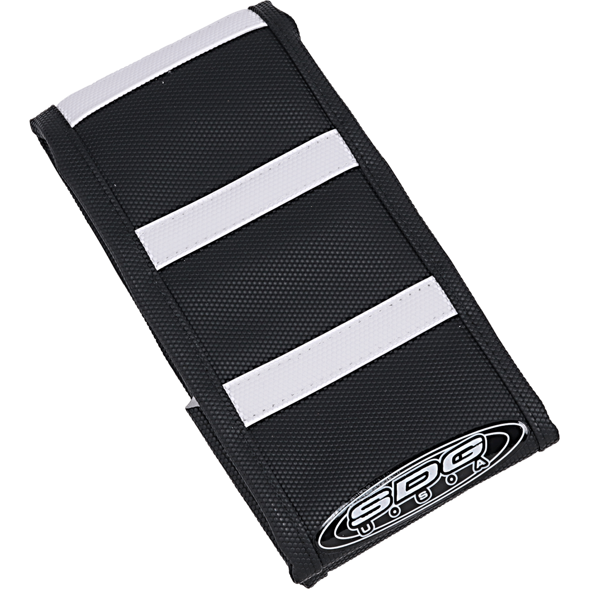 SDG 6-Ribbed Seat Cover White Ribs/Black Top/Black Sides