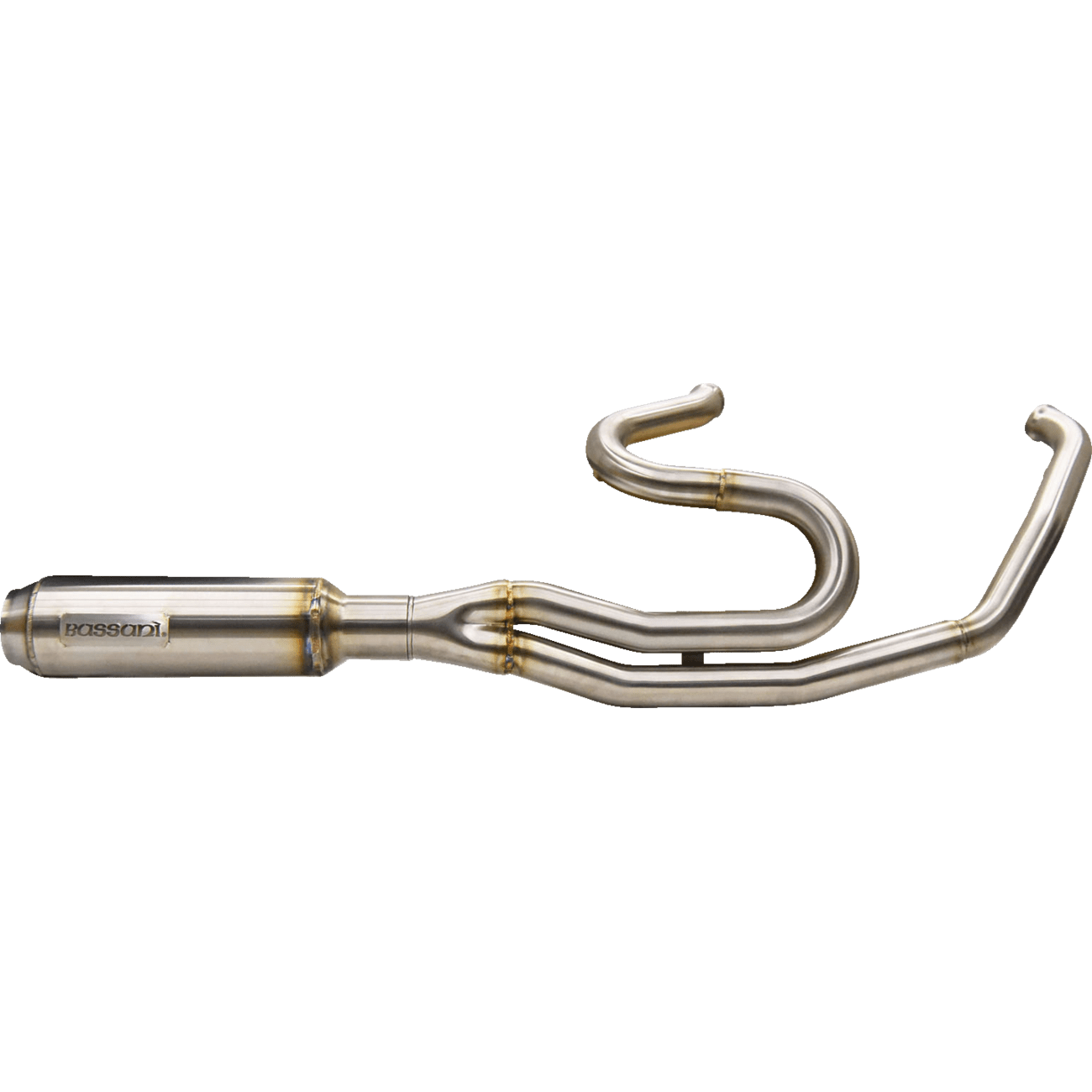 BASSANI XHAUST 2-into-1 Mid-Length Super Bike Exhaust System Stainless Steel 1F98SS