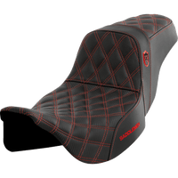 SADDLEMEN Pro Series SDC Performance Seat without Backrest Red Stitch FLH/FLT '08-'23 SC80807RED