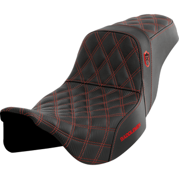 SADDLEMEN Pro Series SDC Performance Seat without Backrest Red Stitch FLH/FLT '08-'23 SC80807RED