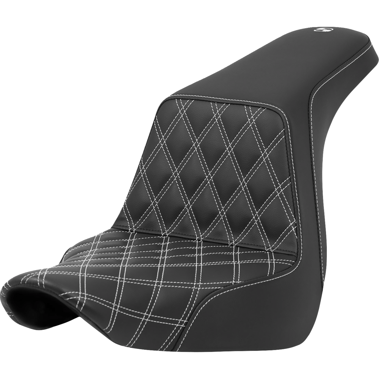 SADDLEMEN Step-Up Seat Front Lattice Stitch White Stitch FXLR/FLSB '18-'21 A81829172WHI