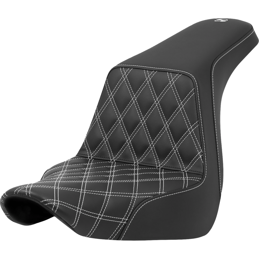 SADDLEMEN Step-Up Seat Front Lattice Stitch White Stitch FXLR/FLSB '18-'21 A81829172WHI