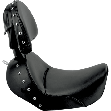 SADDLEMEN Heels Down Solo Seat With Backrest Studded Black Dyna 806040031