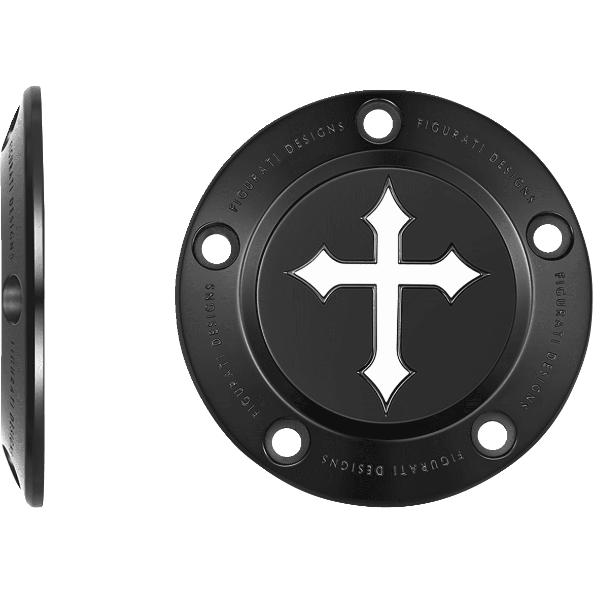 FIGURATI DESIGNS Timing Cover 5 Hole Cross Black FD41TC5HBLK