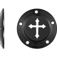 FIGURATI DESIGNS Timing Cover 5 Hole Cross Black FD41TC5HBLK