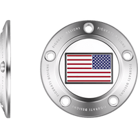 FIGURATI DESIGNS Timing Cover 5 Hole American Flag Stainless Steel FD20TC5HSS