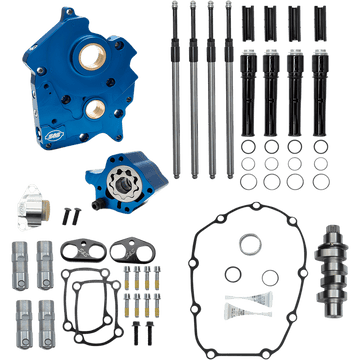 S&S CYCLE Cam Chest Kit with Plate Chain Drive Water Cooled 475 Cam Black Pushrods M8 3101008B