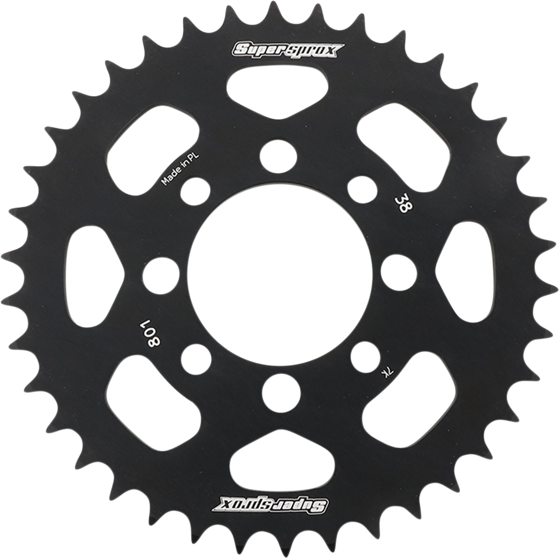 SUPERSPROX Rear Sprocket Black Kawasaki/Suzuki 38 Tooth