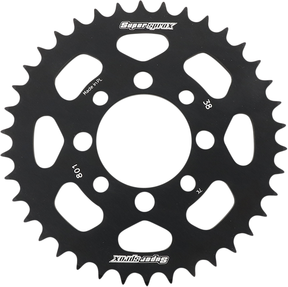 SUPERSPROX Rear Sprocket Black Kawasaki/Suzuki 38 Tooth