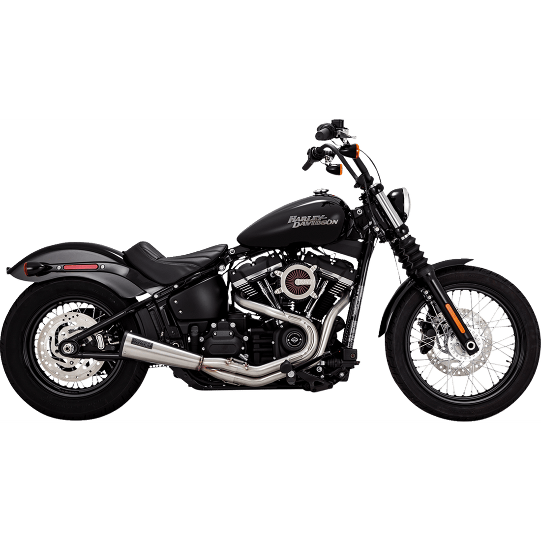 VANCE & HINES 2-into-1 Upsweep Exhaust System Brushed Stainless Steel 27323