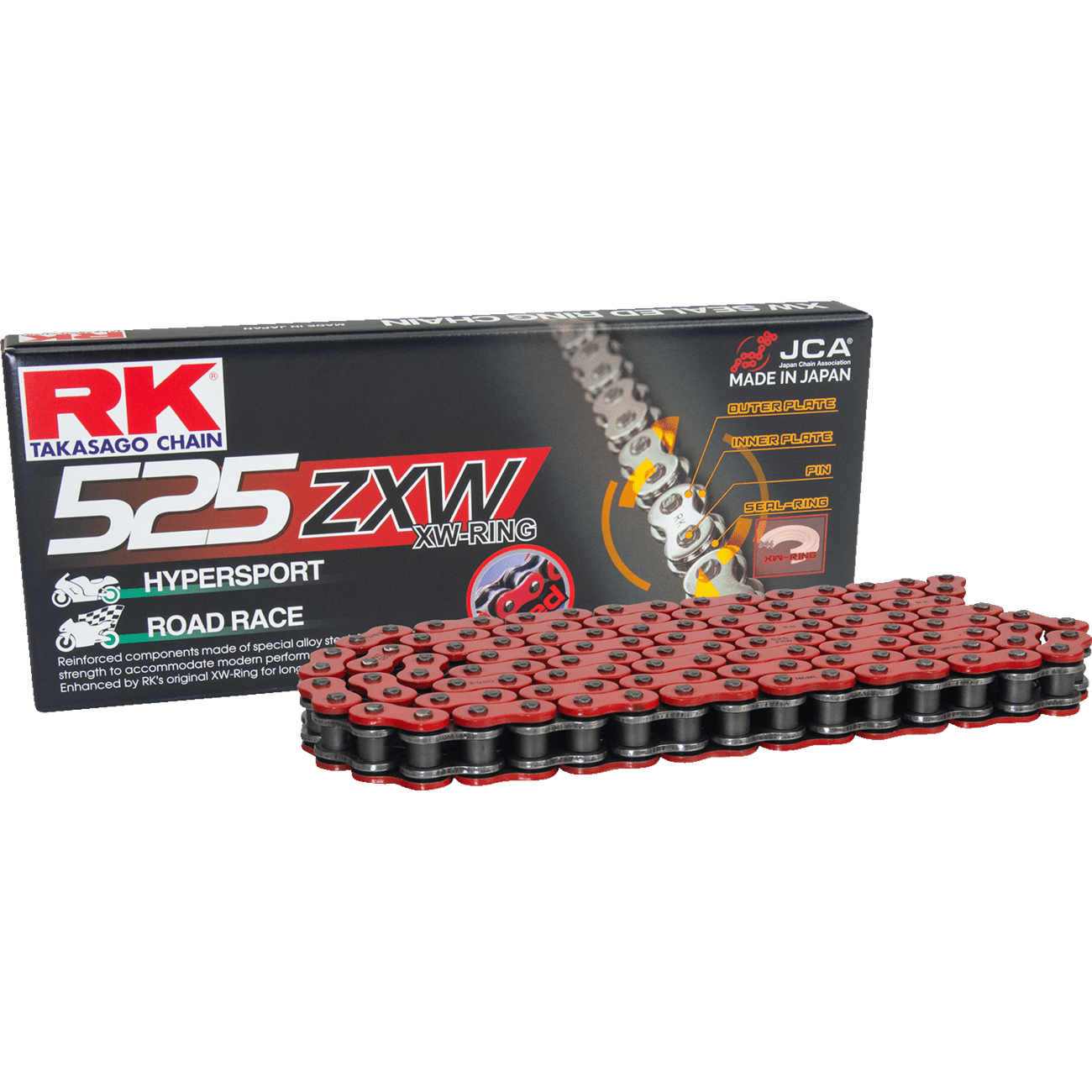 RK 525 ZXW Drive Chain 120 Links Red RR525ZXW120