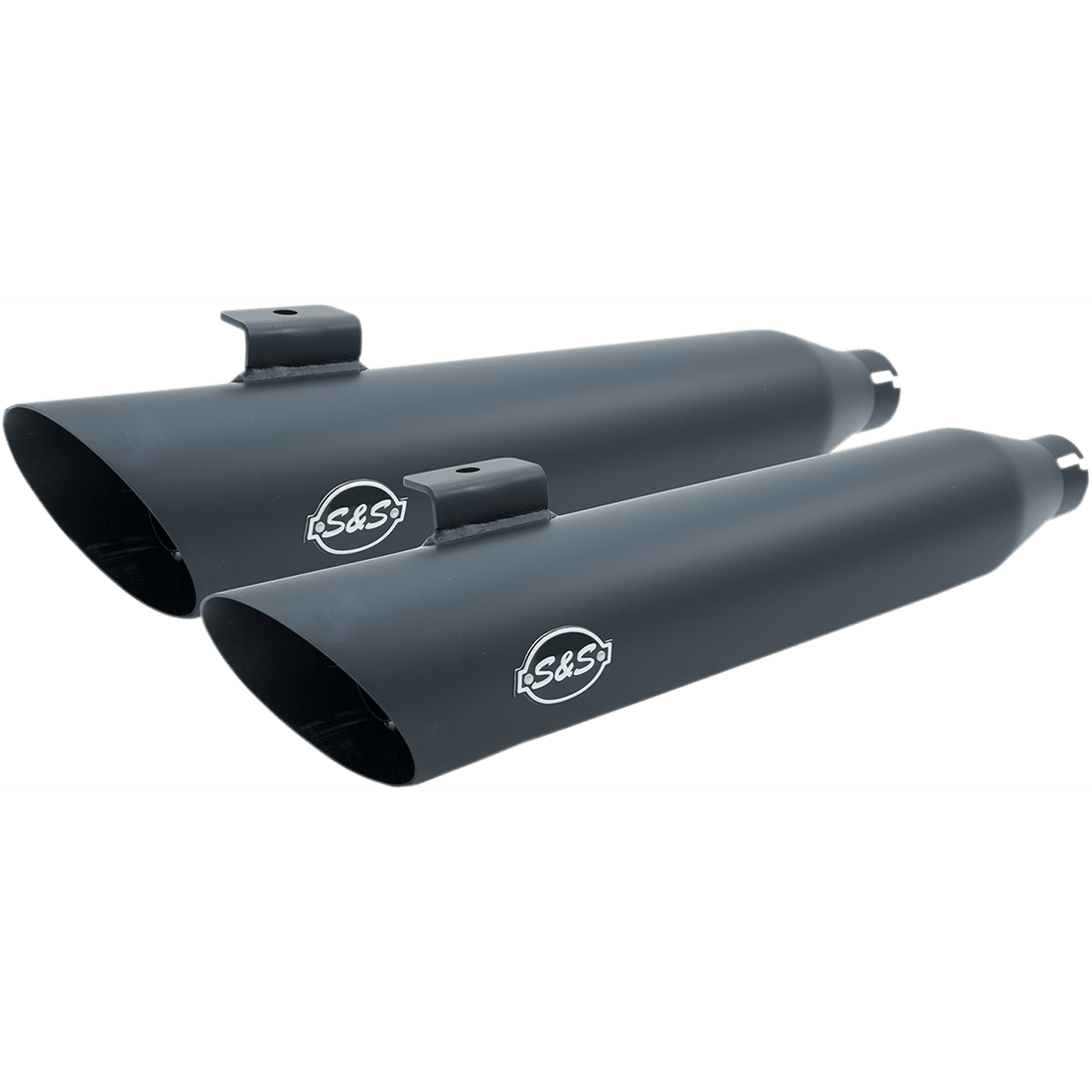 S&S CYCLE Slash Cut Mufflers Black 5500724