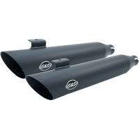 S&S CYCLE Slash Cut Mufflers Black 5500724