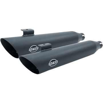 S&S CYCLE Slash Cut Mufflers Black 5500724