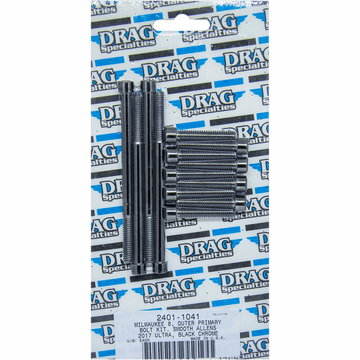 DRAG SPECIALTIES Bolt Kit Outer Primary Black/Chrome Smooth M8