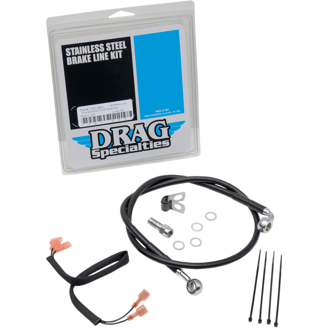 DRAG SPECIALTIES Brake Line Rear Black